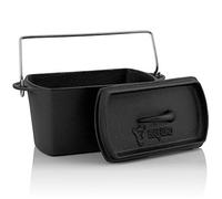 BBQ-Toro Olla de Hierro Fundido con Tapa y Asa | 2 litros | 27 x 12,5 x 15 cm | Curada - pre-Seasoned | Dutch Oven, Olla para Hornear, Horno Holandés