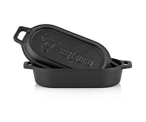 BBQ-Toro Olla de Hierro Fundido con Tapa y Asas | 1 litro | 29 x 12,5 x 5,5 cm | Curada - pre-Seasoned | Dutch Oven, Olla para Hornear, Horno Holandés