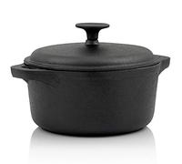 BBQ-Toro Olla de Hierro Fundido con Tapa y Asas | Para Parrilla y Horno | Curada - pre-Seasoned | Termorresistente | Camping