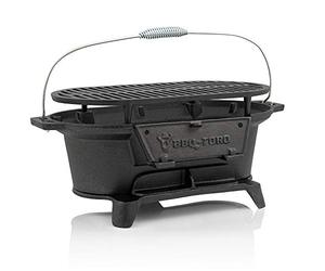 BBQ-Toro Parrilla de Hierro Fundido Estilo "Hibachi" I Parrillas de Mesa Portátiles I Mini Barbacoa