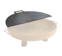 BBQ-Toro Plancha de acero al carbono para braseros de 70 cm de diámetro, semicircular con asa, color gris, accesorio para brasero, placa de fuego, parrilla, barril de fuego, accesorios, barril de