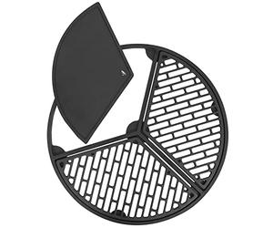 BBQ-Toro Rejilla Grill y Plancha de Hierro Fundido para Barbacoa | Ø 54,5 cm | Curada - Pre-Seasoned | Parrilla de Hierro Fundido con 3 Zonas | para Barbacoa de 57 cm | Accesorio para Barbacoas