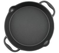 BBQ-TORO Sartén de Hierro Fundido para Barbacoacon 2 Asas y 2 Boquillas | Termorresistente | Curada - pre-Seasoned | Para Cocinas de Gas, de Inducción, Eléctricas | Fuego, Parrilla | Sartén Redonda