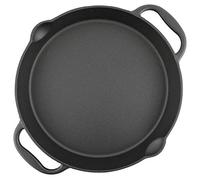 BBQ-TORO Sartén de Hierro Fundido para Barbacoacon 2 Asas y 2 Boquillas | Termorresistente | Curada - pre - Seasoned | Para Cocinas de Gas, de Inducción, Eléctricas | Fuego, Parrilla | Sartén Redonda