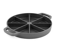 BBQ-TORO Sartén Redonda de Hierro Fundido para Hornear | Ø 21,5 cm | con 8 Divisiones | 50 ml por División | Curado - pre-Sazonado | para preparar Pan de Maíz, Gratinar, Guisos | Sartén con Asas