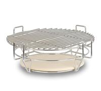 BBQ-TORO Sistema de Cocción Flexible para Kamado Ø 39 cm | Accesorio para Barbacoa Kamado | Parrilla de Acero Inoxidable 3 Niveles con Rejilla y Piedra para Pizza | Accesorios Barbacoa de Cerámica
