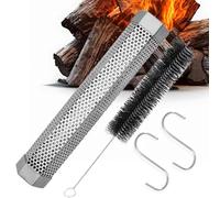 BBQ Wood Pellet Tube - Stainless Steel 2 Hooks Hexagonal, 6 Inch | Pellet Tube, For Home Yard Balcony Outdoor Cheese Beef Nuts Fish Grilling Barbecue Flavoring Tool Accessory Cooking