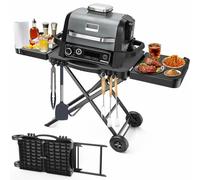 BBQMall Carrito portátil de mesa para parrilla al aire libre Ninja Woodfire (OG701 OG850 OG951 Series), 51 pulgadas de gran espacio, mesa plegable de camping para parrilla Blackstone/horno de pizza