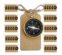 BBRGIRL 50 mini brújula de primera calidad, recuerdos de boda temática creativa para invitados con etiquetas de papel kraft y cordel de yute, decoraciones de fiesta temática de viaje, adornos náuticos
