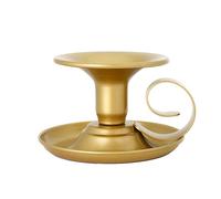 BBTISG 2 Piezas Portavelas con Asa, Portavelas de Hierro Forjado Hierro Vintage para Velas Cónicas Decoración de Mesa para Boda, Sala de Estar, Festival, Fiesta, Adviento (Dorado)