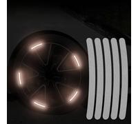 BBTISG 20 Piezas Calcomanías Reflectantes para Cubo de Rueda de Coche, Calcomanía Reflectante Universal para Rueda de Coche y Motocicleta (plateado)