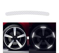 BBTISG 20 Piezas Calcomanías Reflectantes para Cubo de Rueda de Coche, Calcomanía Reflectante Universal para Rueda de Coche y Motocicleta (blanco)