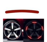 BBTISG 20 Piezas Calcomanías Reflectantes para Cubo de Rueda de Coche, Calcomanía Reflectante Universal para Rueda de Coche y Motocicleta (rojo)