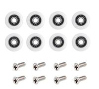 BBTISG 8 Piezas Rodillos de Puerta, 23mm Ruedas Mampara Ducha con Tornillos Ruedas De Repuesto para Puerta De Ducha Corredera para Mamparas De Ducha Correderas