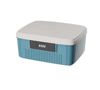 BBTISG Caja con Cerradura, Caja de Almacenamiento de Medicamentos de 2 Capas Contenedor con Cerradura para Alimentos, Prisión de Teléfono Móvil, Estuche de Almacenamiento (Azul)
