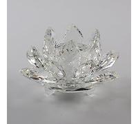 BBTISG Portavelas De Flor De Loto De Cristal, Cuenco Brillante Para Decoración Del Hogar y Boda (Transparente)