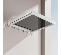 BBTISG TTendedero Plegable para Ropa, Retráctil Montado En La Pared Estante De Secado De Malla con 6 Ganchos Estante TelescóPico Plano para Secar Ropa (Blanco)