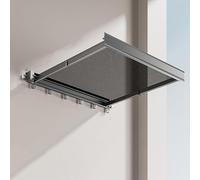 BBTISG TTendedero Plegable para Ropa, Retráctil Montado En La Pared Estante De Secado De Malla con 6 Ganchos Estante TelescóPico Plano para Secar Ropa (Gris)