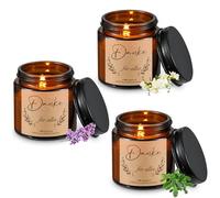 BBTO 3 Velas Aromáticas de Lavanda en Frasco Velas Perfumadas de Cera de Soja Regalo de Agradecimiento para Mujeres Cumpleaños Amiga Mamá Abuela Colega(Danke Für Alles)