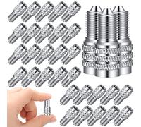BBTO 32 Pcs Double Seal Valve Stem Caps Inflate Tire Metal Valve Flow Through Tires Air Caps for High Pressure Truck Car RV Semi Bus Tires for Van Trailers Semi Trailer Boats