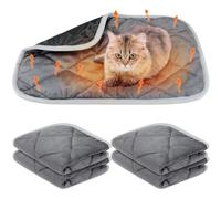 BBTO 4 Mantas Autocalentables para Perros Almohadilla Térmica para Gatos Esterilla Cálida para Mascotas Alfombra Lavable Refleja de Calor de Cama Cajón para Exterior Interior(Gris,40 x 50 cm)