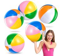 BBTO 5 Pelotas de Playa Hinchables de 60 cm Bola de Piscina Hinchable de Arcoíris Juguete de Pelota Inflable de Fiesta de Verano Balones de Playa Inflables para Adultos Juegos Acuáticos