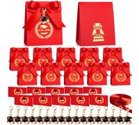 BBTO 50 Sets Recuerdos de Graduación 50 Llaveros de la Suerte 50 Cajas 50 Etiquetas para Recuerdos de Graduación 1 Cinta de Regalo Para Fiestas Ceremonias Hombres Mujeres(Gorro de Graduación)