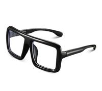 BBTO Anteojos de Nerd con Lentes Transparentes Gafas de Mago Retro Gafas Gruesas y Divertidas Gafas de Disfraces para Adultos (Rectangular)