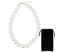 BBTO Gargantilla Redonda con Perlas de Imitación Collar de Perlas Blancas para Mujer Elegante Collar de Perlas de Imitación Grandes de 18 mm para Bisutería de Boda