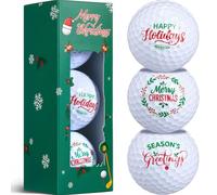BBTO Juego de 3 Pelotas de Golf Navideñas Divertidas con Caja Regalo Original para Cumpleaños Golfistas Aficionados al Golf Amigos Familiares Compañeros(Navidad)