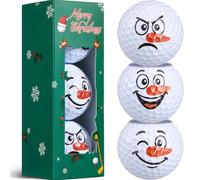 BBTO Juego de 3 Pelotas de Golf Navideñas Divertidas con Caja Regalo Original para Cumpleaños Golfistas Aficionados al Golf Amigos Familiares Compañeros(Muñeco de Nieve)
