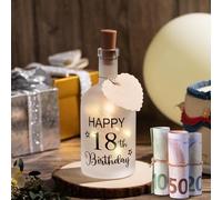 BBTO Luces de Botella de Cumpleaños Botella de Luces de LED con Frase Regalo de Botella Luminosa Decorativa para Novia Mujer Niña (Cumpleaños 18)