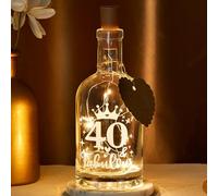 BBTO Luces de Botella de Cumpleaños Botella de Luces de LED con Frase Regalo de Botella Luminosa Decorativa para Novia Mujer Niña (Cumpleaños 40)