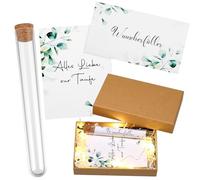 BBTO Regalos de Fiesta Incluye Tubo de Ensayo de Plástico con Papel Luces de Hadas Hierba de Rafia Cinta Tarjeta de Felicitación y Caja de Regalo (Bautismo)