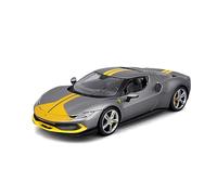 Bburago | 1/18 Ferrari - 296 GTB - Gris y Amarillo | Coche Reproducción Miniatura Escala Infantil | Desde 3 Años y + | 16017GR