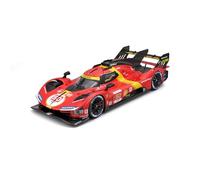 Bburago - 1/18 Ferrari Racing - 499P LMH 2023#50 - Rojo - Nuevo 2024: Réplica metálica - Interior detallado - Puertas y Campana de Apertura a Escala 1/18-Ganadora de Las 24h de Le Mans 2023