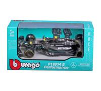 Bburago B18-38180H Fórmula 1 F1 MB W14 2023 (Hamilton) Coche de Carreras Fundido a presión, Negro