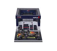 2025 Garaje Pit Lane + Red Bull Team RB21 Nº1 Max Verstappen + Figuras y Accesor
