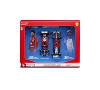 Bburago 1:43 Scale Ferrari SF-25 F1 2025 - Charles Leclerc Two-Car Driver Pack | Oficial Ferrari Licensed Die-Cast Set | 2025 Scuderia Ferrari Formula 1 Collector's Set