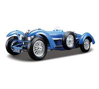 Burago Maqueta coche Bugatti Type 59 1934, Escala 1:18, Estilo vintage en azul con detalles en cromo, Fabricado en die-cast metal, Puertas y capó de apertura manual, Interior detallado (78103)