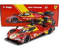 Bburago FERRARI RACING 499P LE MANS HYPERCAR (2024) AF CORSE #50-1:18 Escala - Modelo de coche de carreras coleccionable increíblemente detallado