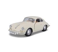 BBurago Modelo de coche de época Porsche 356B Coupé 1961 Escala 1:24 Blanco