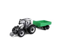 Bburago 31676 - Tractor Valtra + Remolque de fricción - Vehículo agrícola en Miniatura a Escala 1:43 - Juguete para niños, Coleccionable a Partir de 3 años