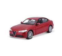 Bburago - Alfa Romeo Giulia, Coche de Metal Fundido a Escala 1:24, Rojo Metalizado, a Partir de 3 años