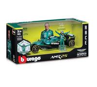 Bburago - Aston Martin AMR25 Alonso, Maqueta a Escala 1:24, Figura del piloto