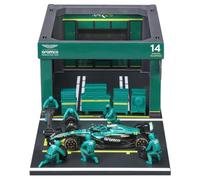 Bburago - Aston Martin AMR25 Alonso, Set de Juego «Pit Stop» a Escala 1:43