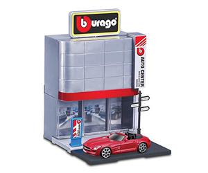 Bburago B18-31501 Street Fire City Dealer Playset con Incl. 1 Juego de Juguete Mercedes-Benz, Concesionario de Autos