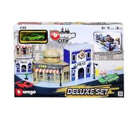 Bburago B18-31507 Street Fire City Deluxe Playest con 2 Coches fundidos a presión, Escala 1:43