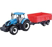 Bburago B18-31658 New Holland T7.315 Tractor con Remolque basculante 10 cm, Azul