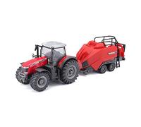 Bburago B18-31667 Massey FERGUSSON 8740S Tractor con Elevador BALER, Varios diseños y Colores